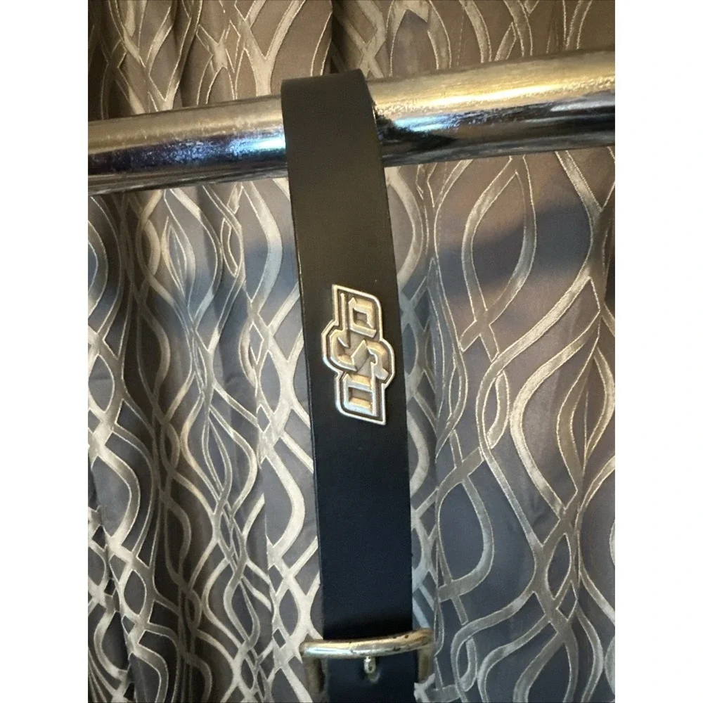 Black Leather Belt with OSU Oklahoma State University Conchos Size 34